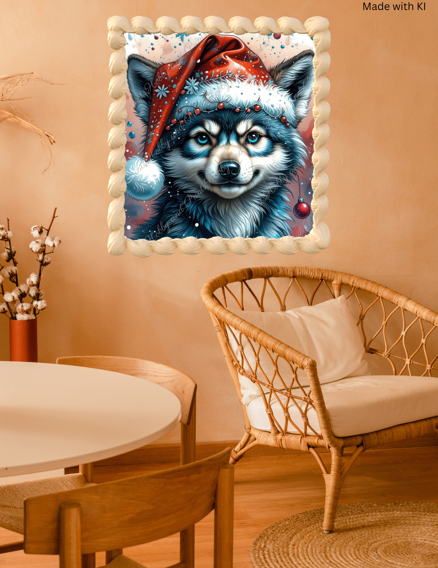 Wolf Lothar mit Weihnachtsmütze