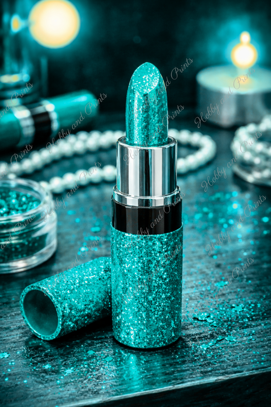 Türkiser Lippenstift – Luxus Glamour Make-up