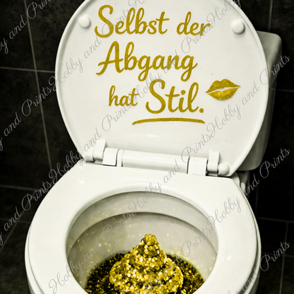 WC Toilette Gold Abgang mit Stil