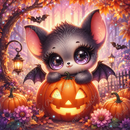 Fledermaus im Halloween-Kürbis