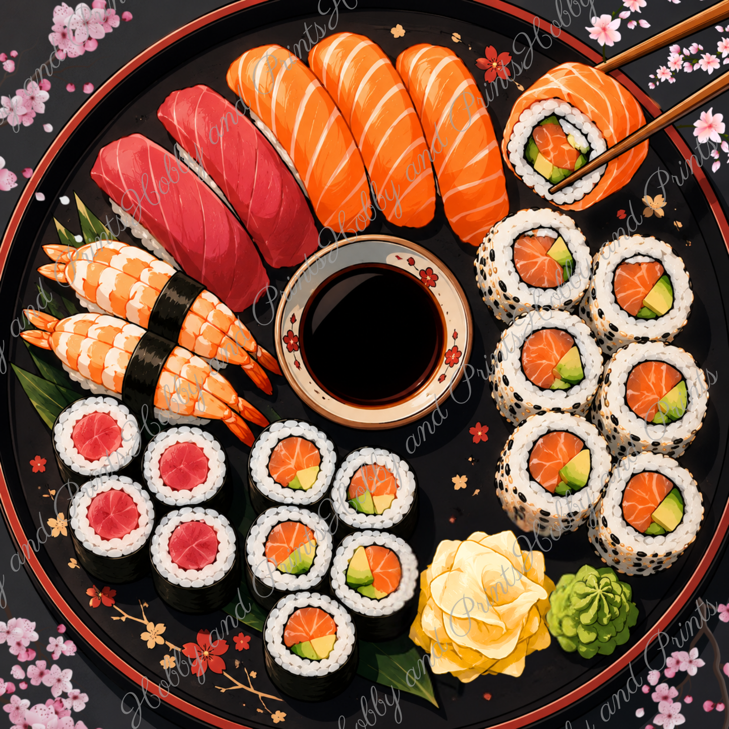 Sushi Platte XXL – Comic-Style