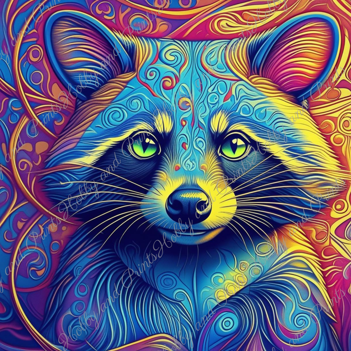 Psychedelischer Waschbär Linus