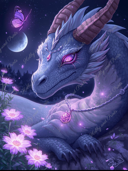 mystischer Drache bei Nacht