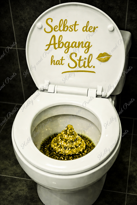WC Toilette Gold Abgang mit Stil