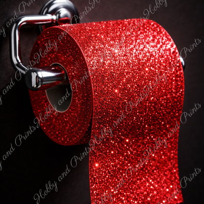 Glitzer Toilettenpapier rot