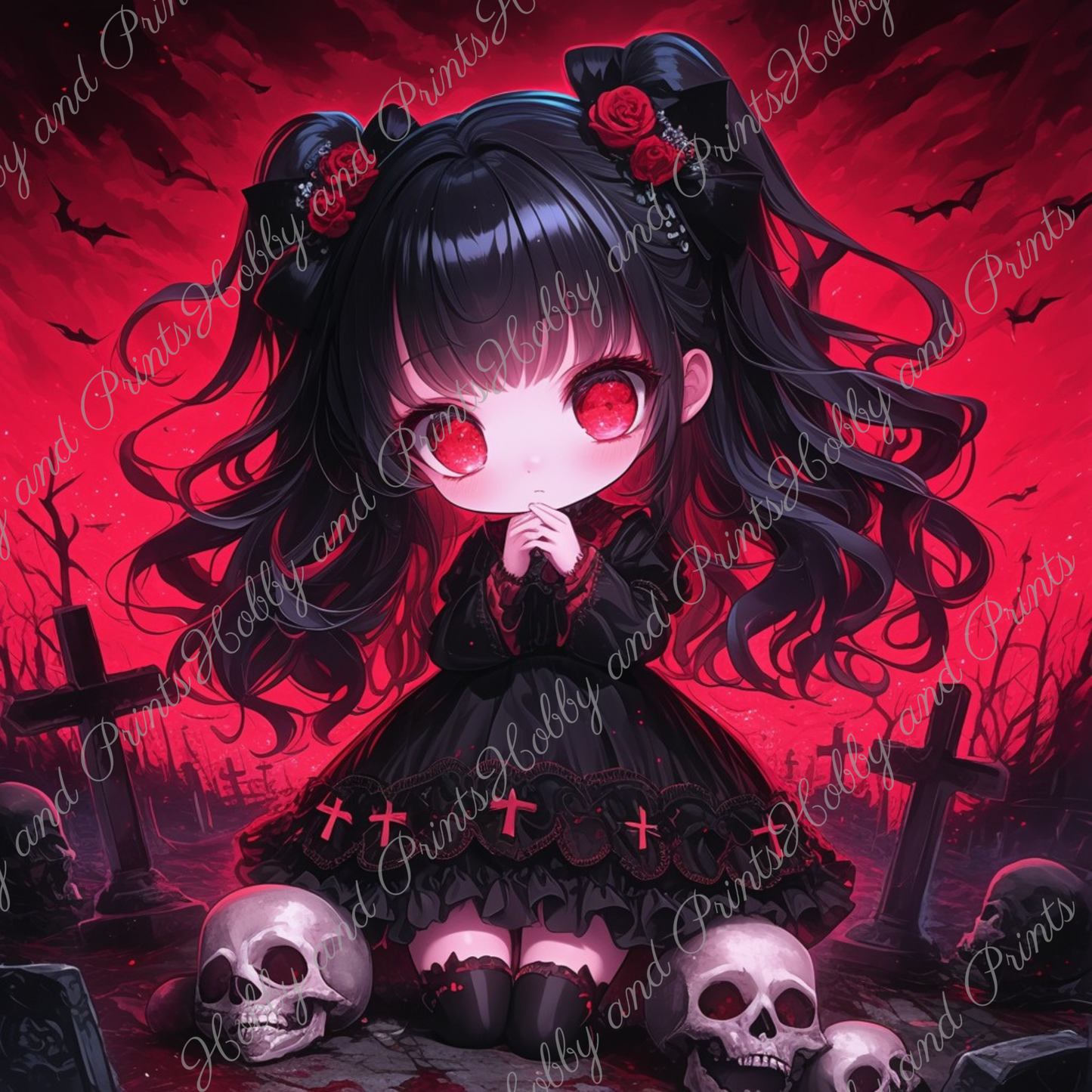 Comic Gothic-Mädchen