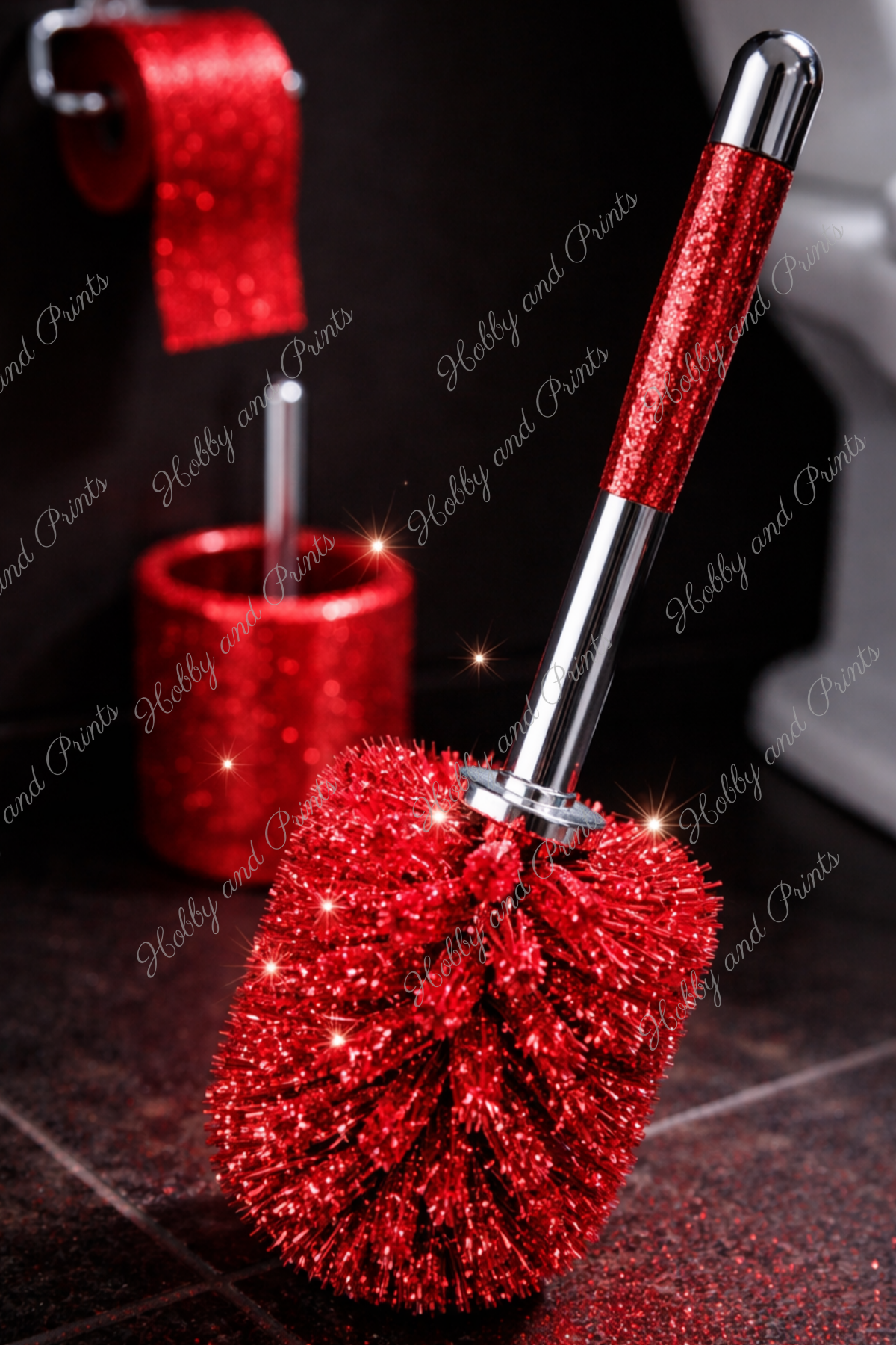 WC Bürste Rot Glitzer Klobürste