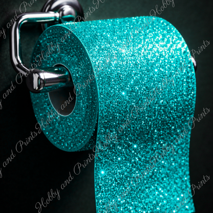 Glitzer Toilettenpapier türkis