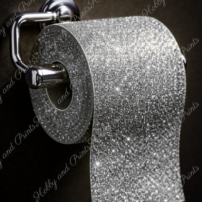 Glitzer Toilettenpapier silber