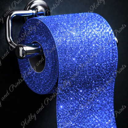 Glitzer Toilettenpapier blau