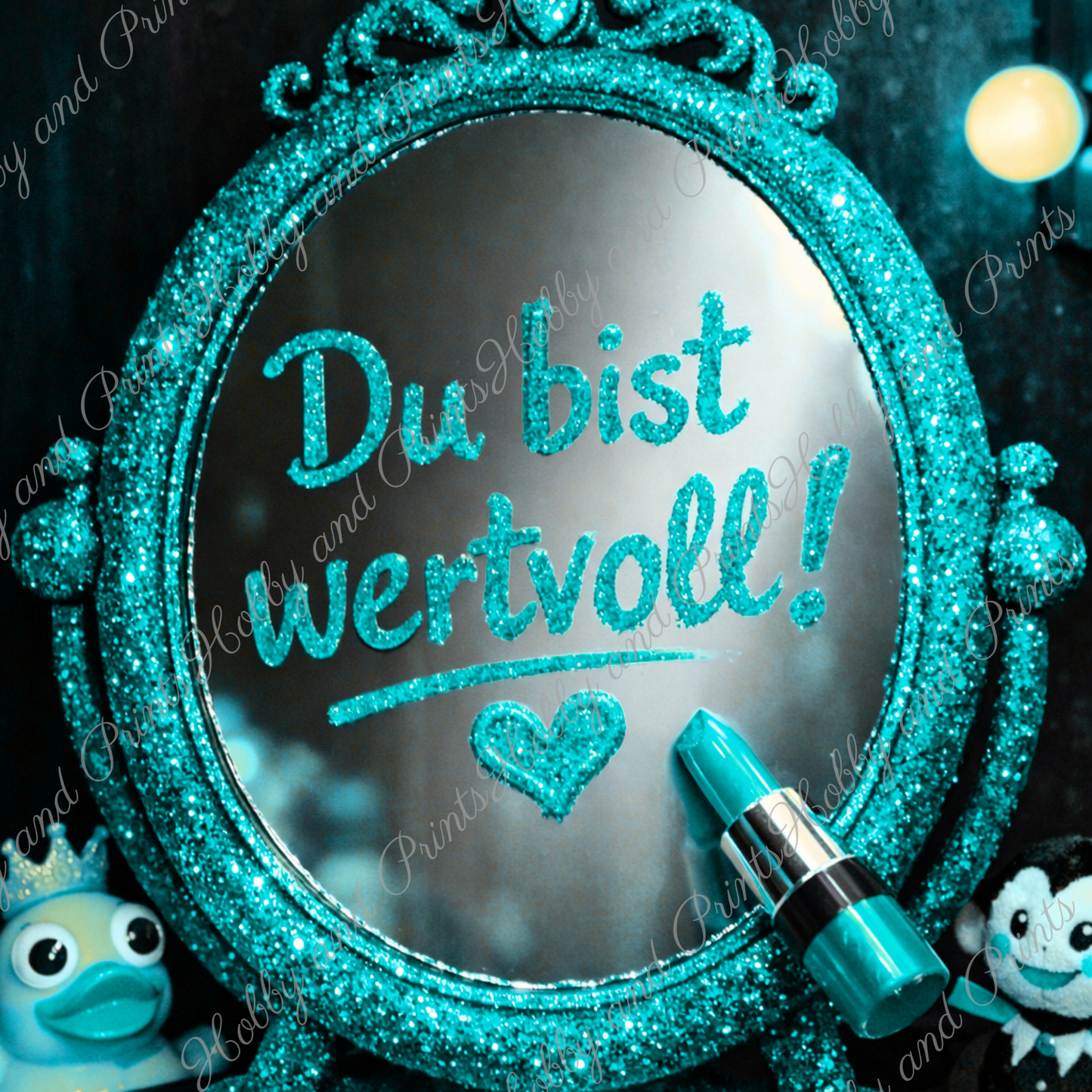 „Du bist wertvoll“ Spiegel – Türkis Glamour Statement