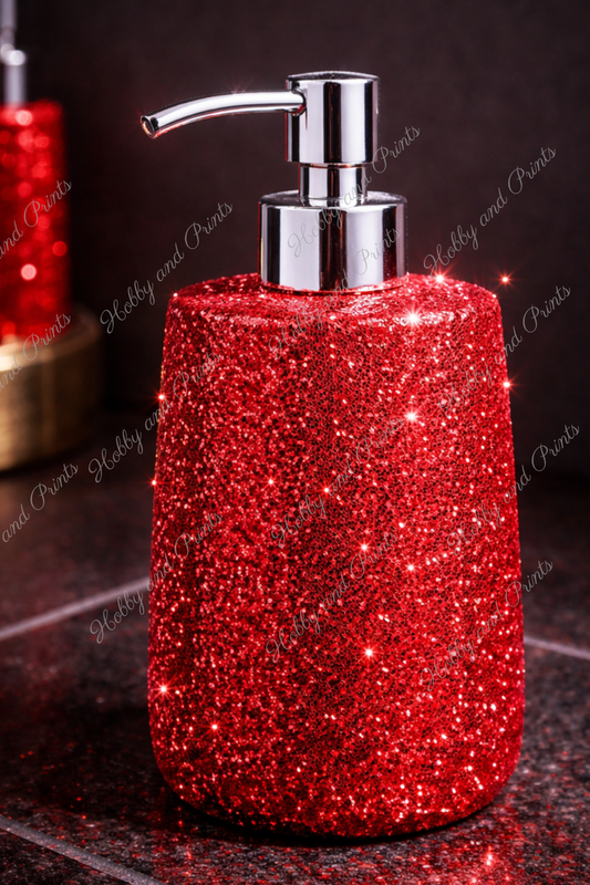 Glitzer Seifenspender Rot – Luxus Badezimmer Deko