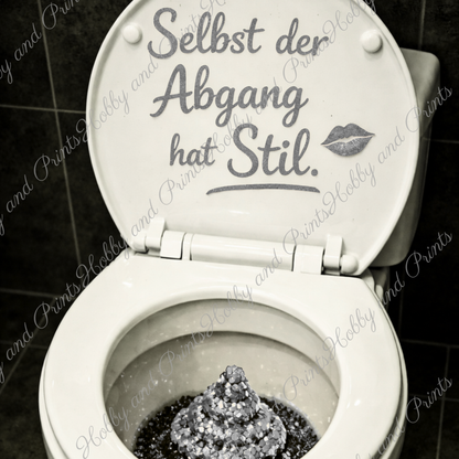 WC Toilette Silber Abgang mit Stil