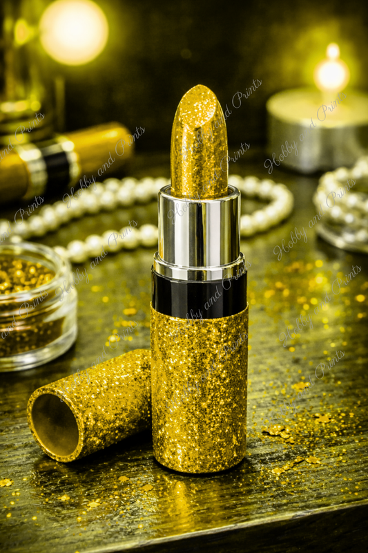 Goldener Lippenstift – Luxus Glamour Make-up