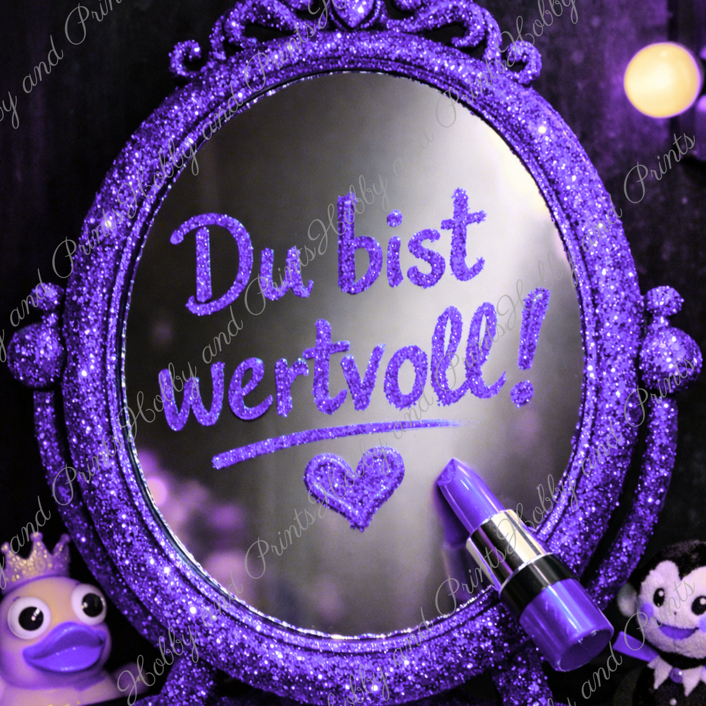 „Du bist wertvoll“ Spiegel – Violett Glamour Statement