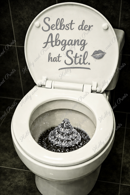 WC Toilette Silber Abgang mit Stil