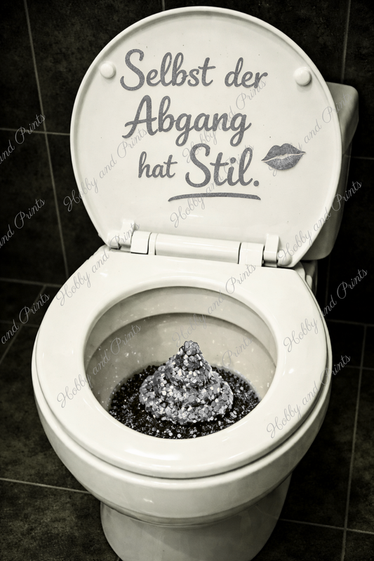 WC Toilette Silber Abgang mit Stil