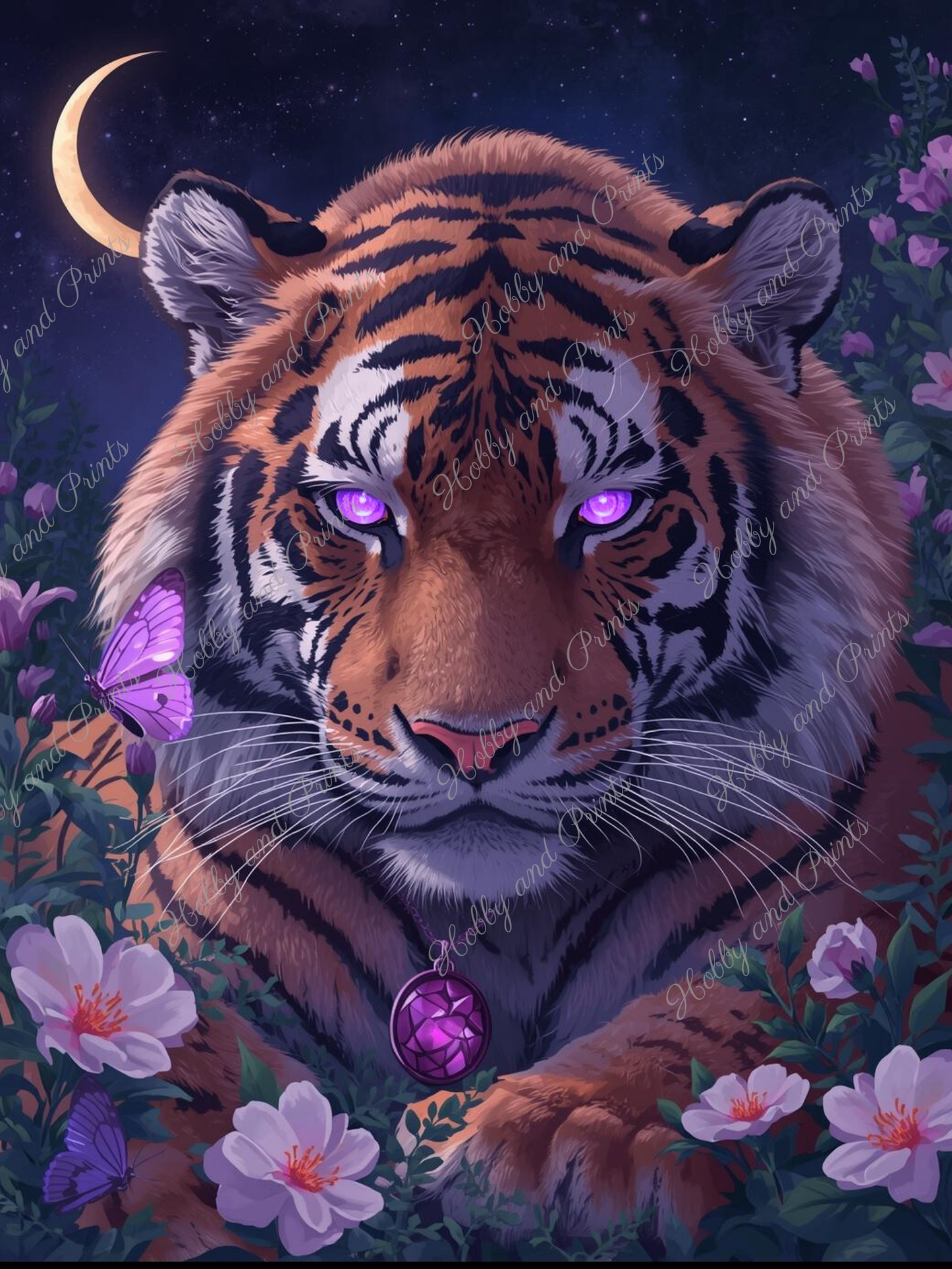 mystischer Tiger bei Nacht