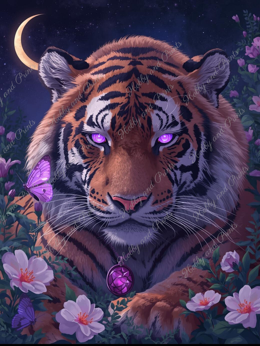 mystischer Tiger bei Nacht