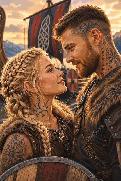 Wikinger Paar – Nordische Liebe am Drachenboot