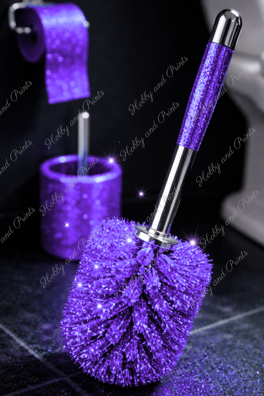 WC Bürste Violett Glitzer Klobürste