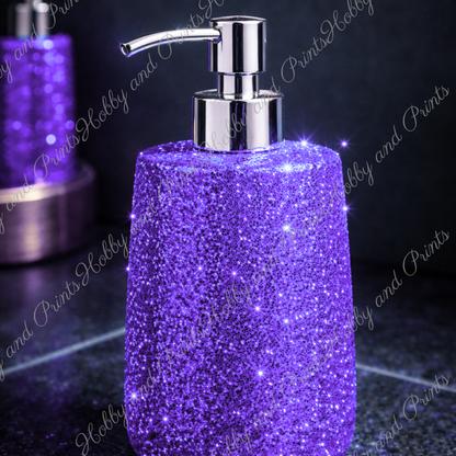 Glitzer Seifenspender Violett – Luxus Badezimmer Deko