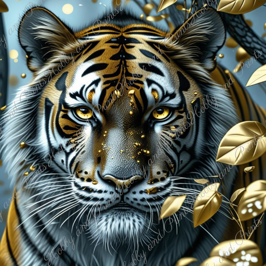 Majestätischer Tiger Martin mit goldenen Akzenten
