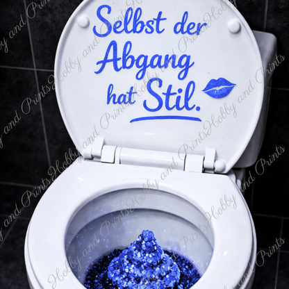 WC Toilette Blau Abgang mit Stil