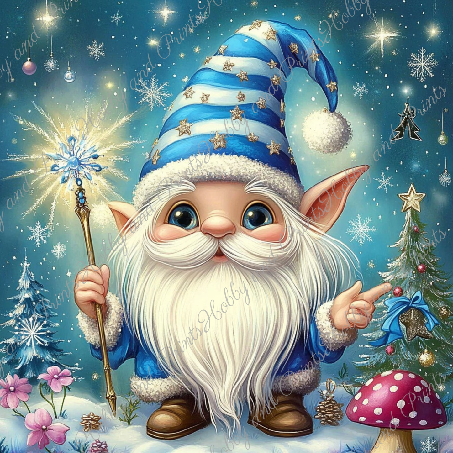blauer Weihnachtswichtel Udo