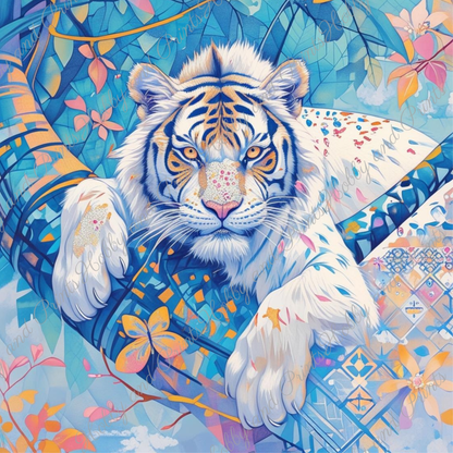 weißer Kawaii Tiger