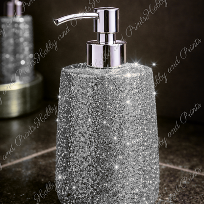 Glitzer Seifenspender Silber – Luxus Badezimmer Deko