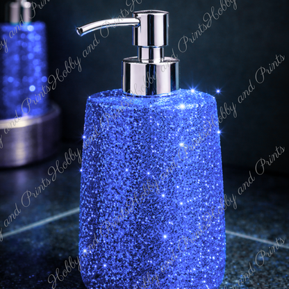 Glitzer Seifenspender Blau – Luxus Badezimmer Deko