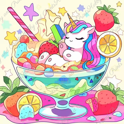 Einhorn im Eisbecher