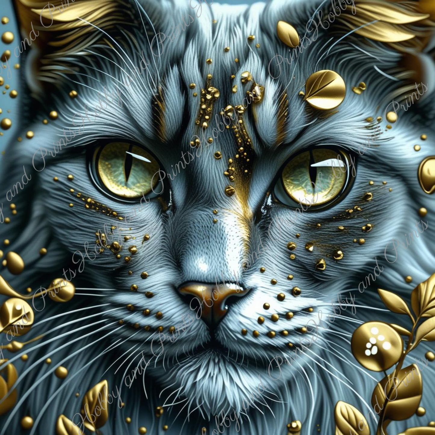 Majestätische Katze Anke mit goldenen Akzenten