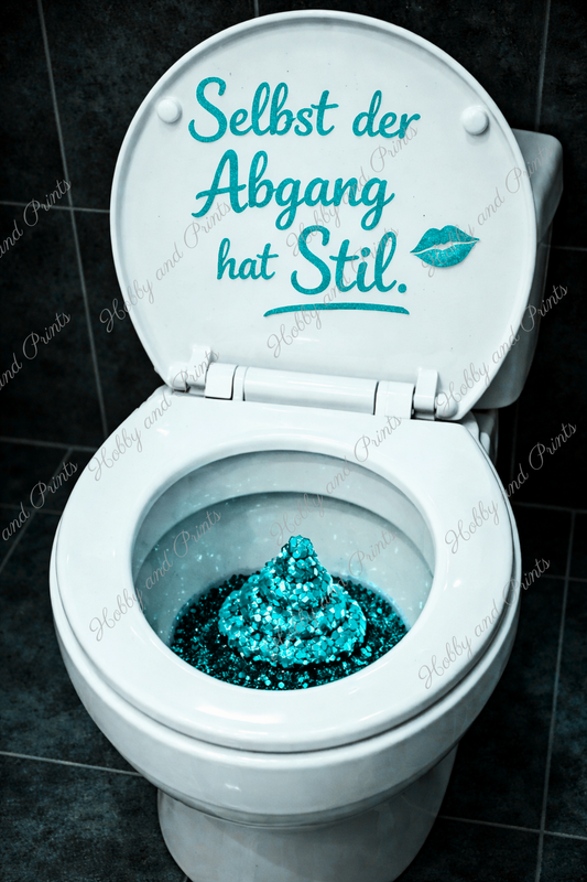 WC Toilette Türkis Abgang mit Stil