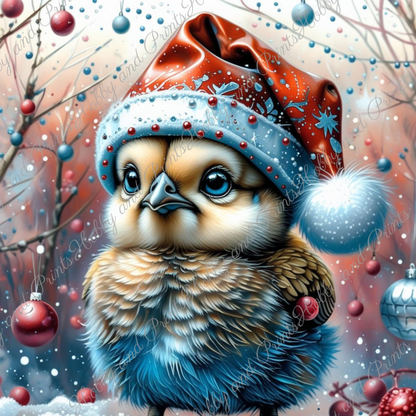 Küken Piep mit Weihnachtsmütze