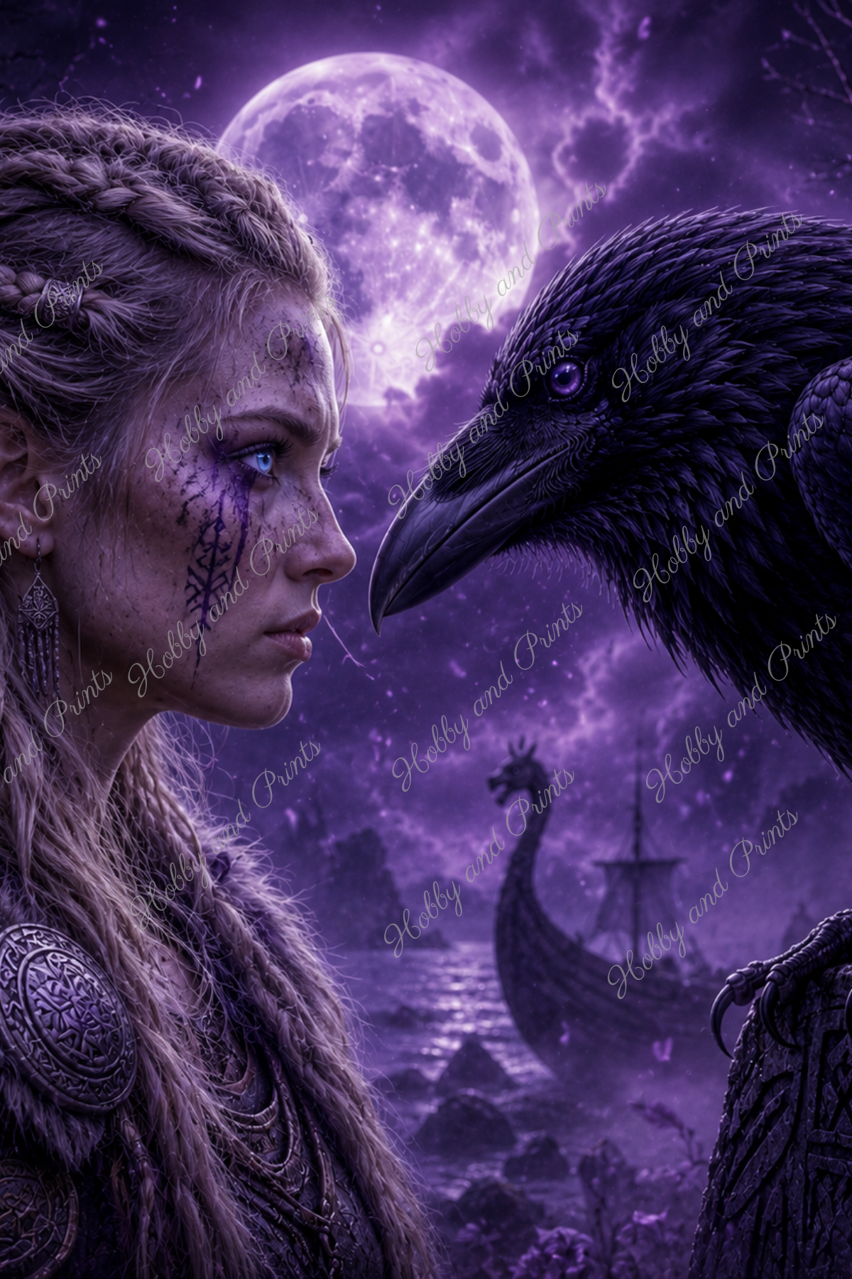 Wikingerin & Rabe im Mondlicht – Mystische Viking Gothic Fantasy