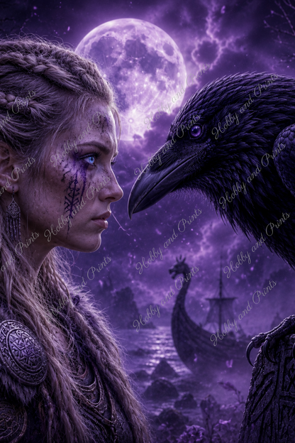 Wikingerin & Rabe im Mondlicht – Mystische Viking Gothic Fantasy