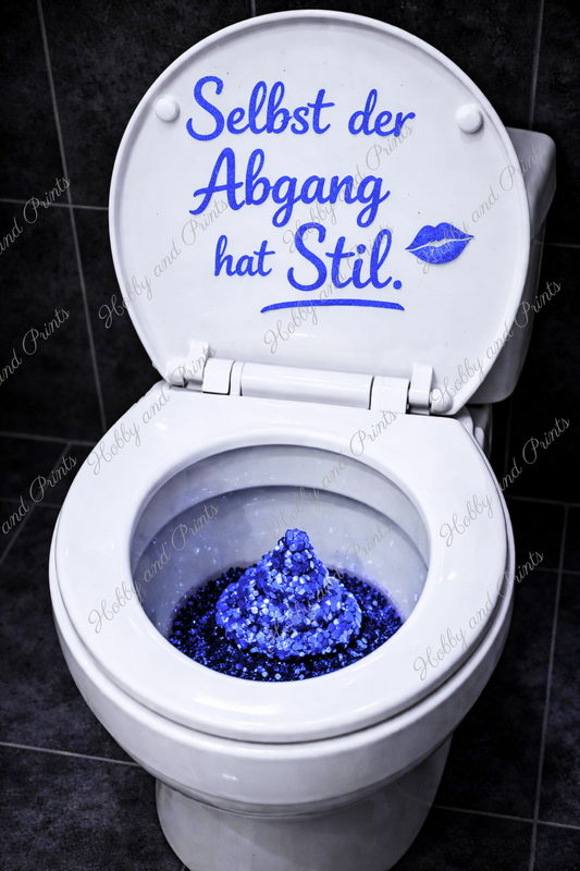 WC Toilette Blau Abgang mit Stil