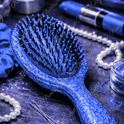 Blaue Glitzer Haarbürste – Luxus Beauty Glamour