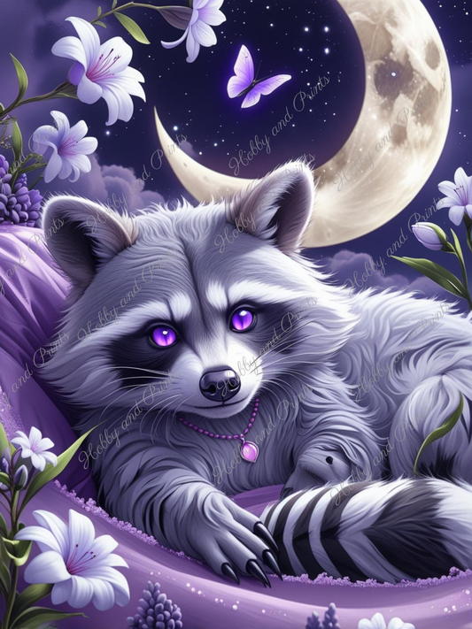 süßer Waschbär bei Nacht 40*55cm