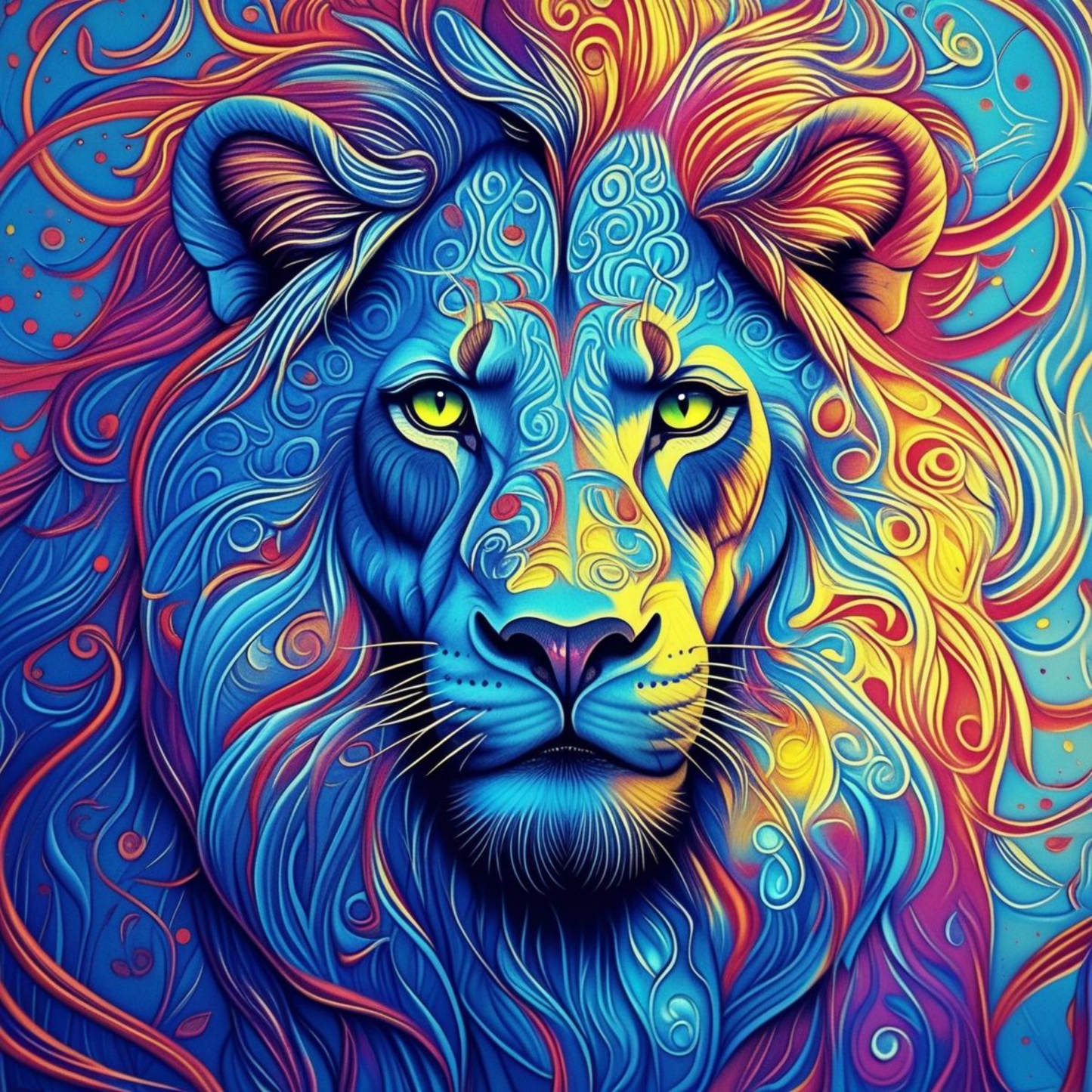 Psychedelischer Löwe Cole