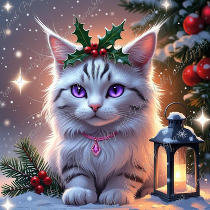 kleine Katze im Schnee