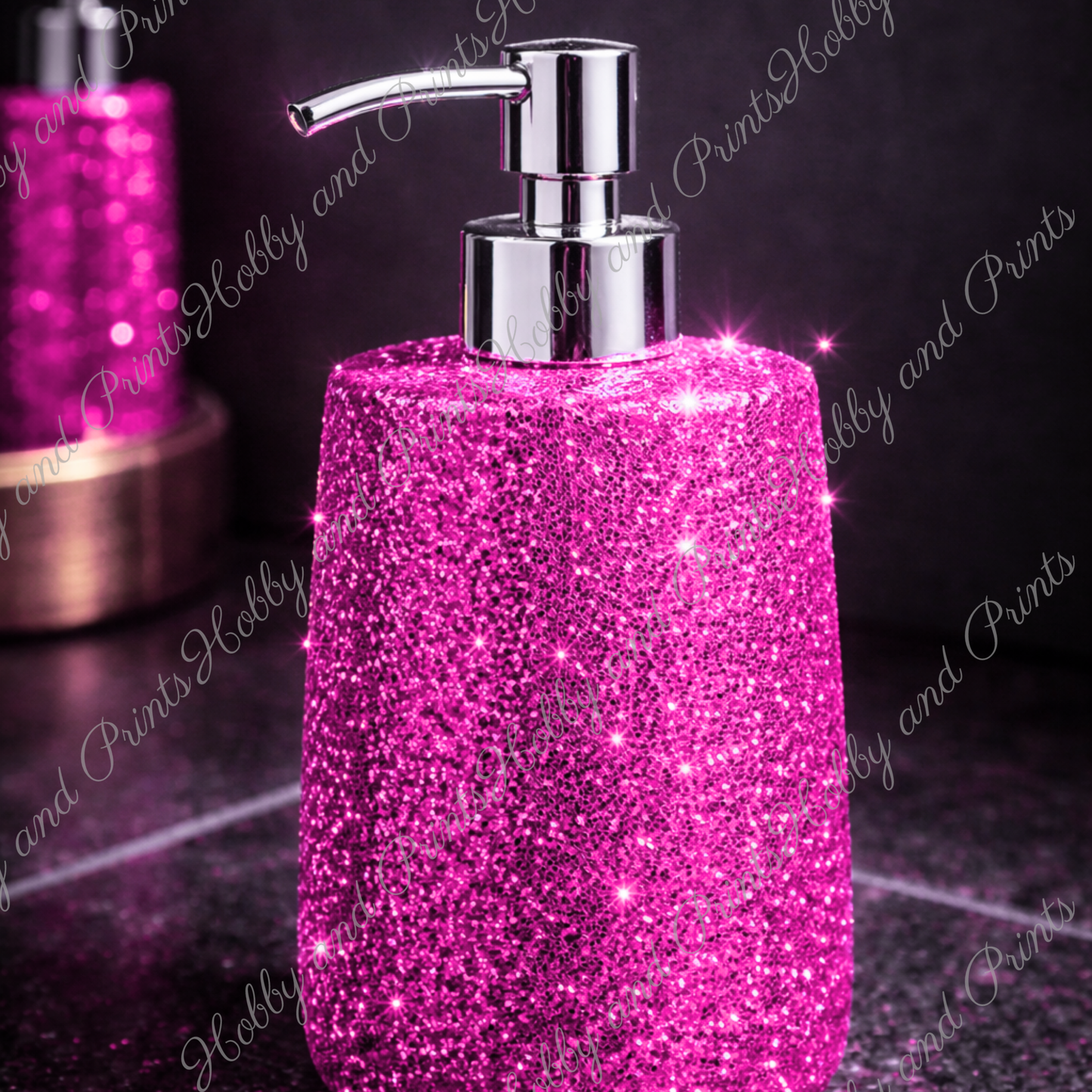 Glitzer Seifenspender Pink – Luxus Badezimmer Deko