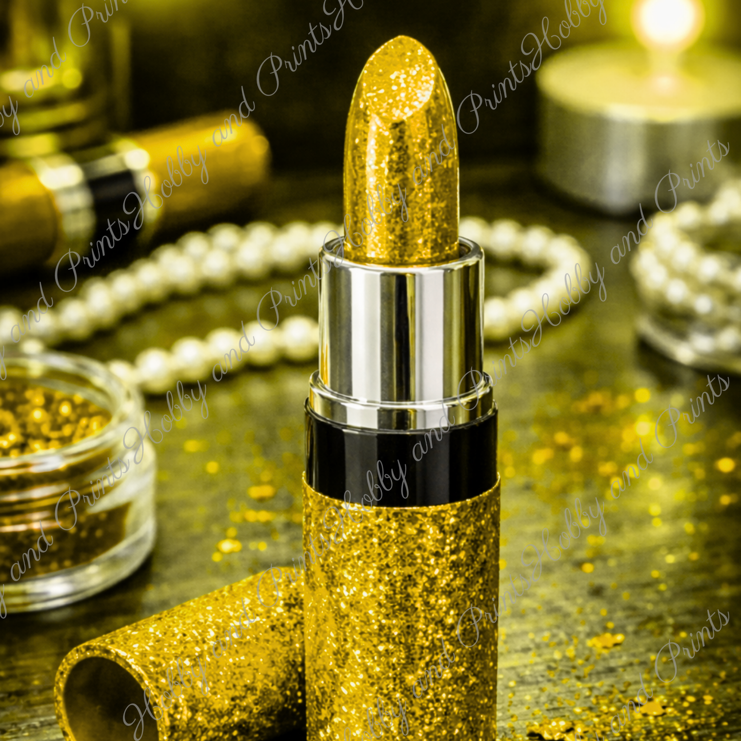 Goldener Lippenstift – Luxus Glamour Make-up