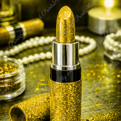 Goldener Lippenstift – Luxus Glamour Make-up