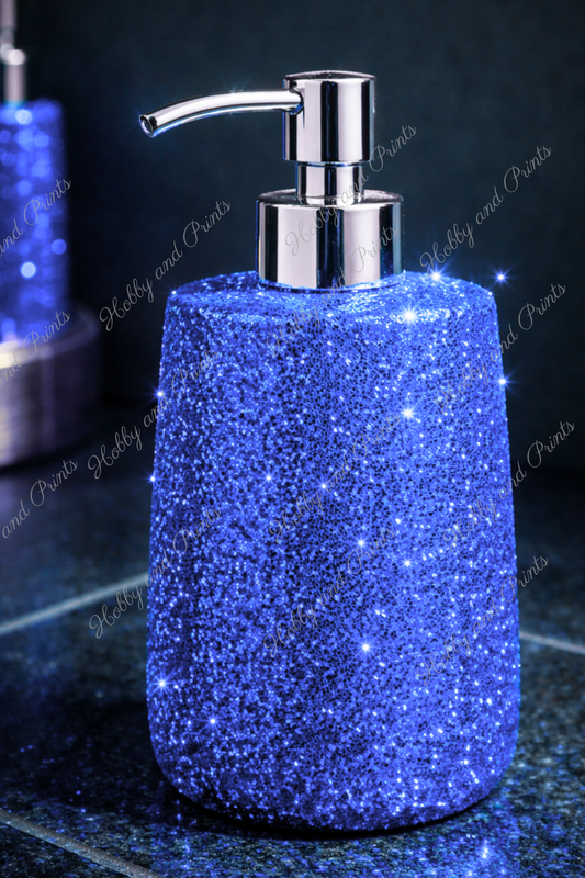Glitzer Seifenspender Blau – Luxus Badezimmer Deko
