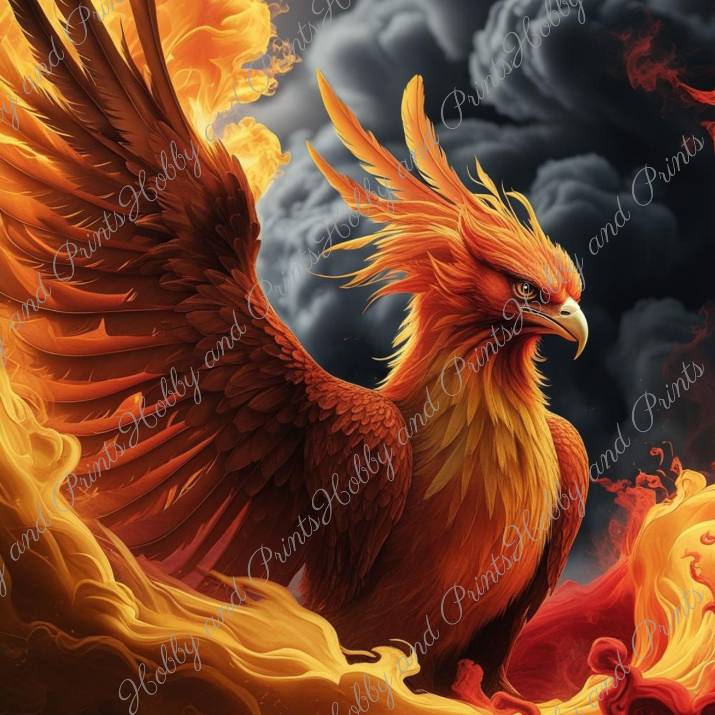 Phönix in Flammen 40*40cm