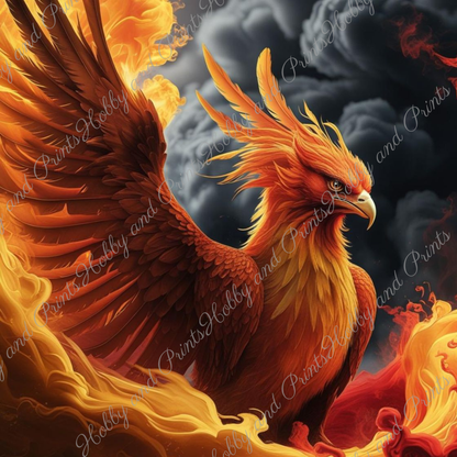 Phönix in Flammen 40*40cm