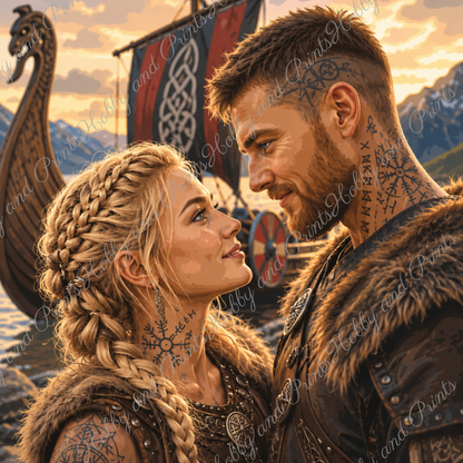 Wikinger Paar – Nordische Liebe am Drachenboot